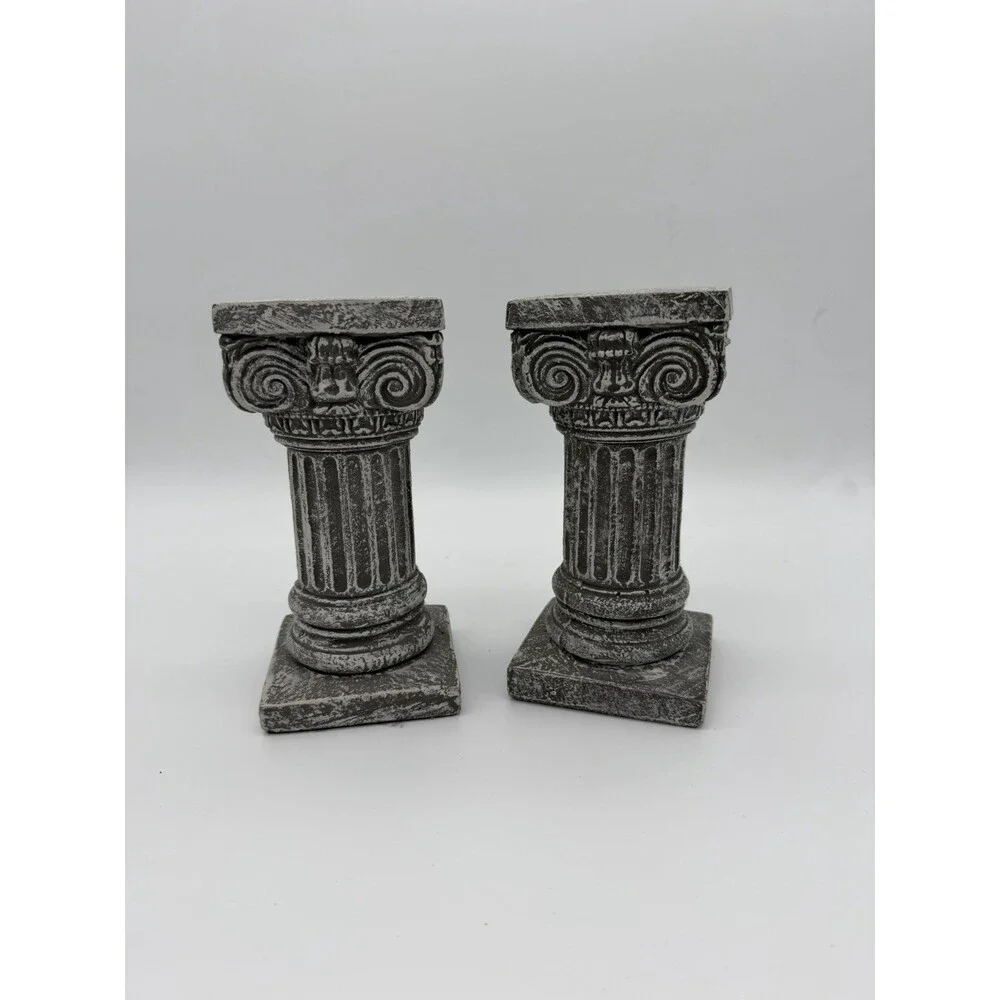 House Parts USA Solid Concrete Roman Pillar Mini Statue Pedestal 8” H